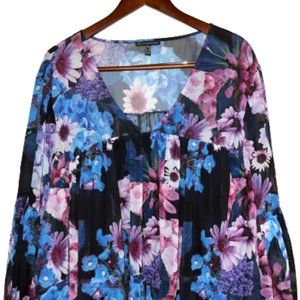 ADRIANNA PAPELL WOMEN'S FLORAL PULL OVER TOP  16 -18